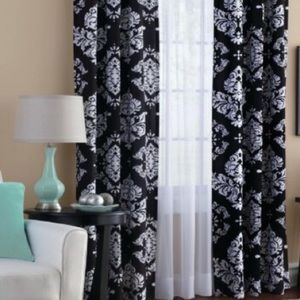 Black and white patterned curtains